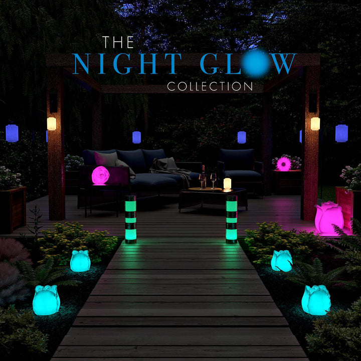 Garden column with remote lighting -  Silver