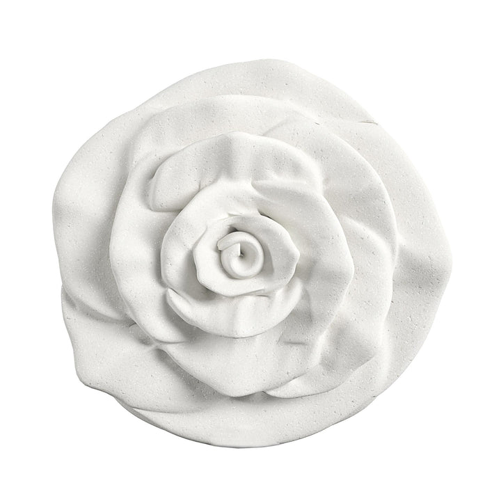 Outdoor Side Rose Sculpture with Multi-Colored Light and Remote  -  White