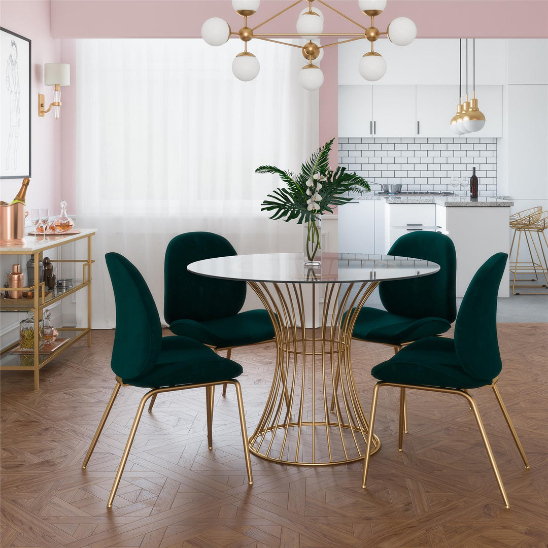 Best glass top dining table -  Brass