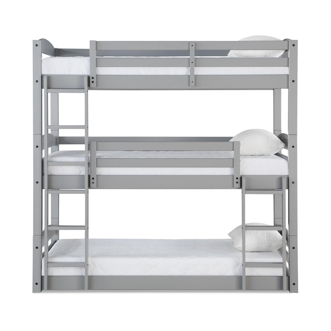 triple wood bunk bed - Gray