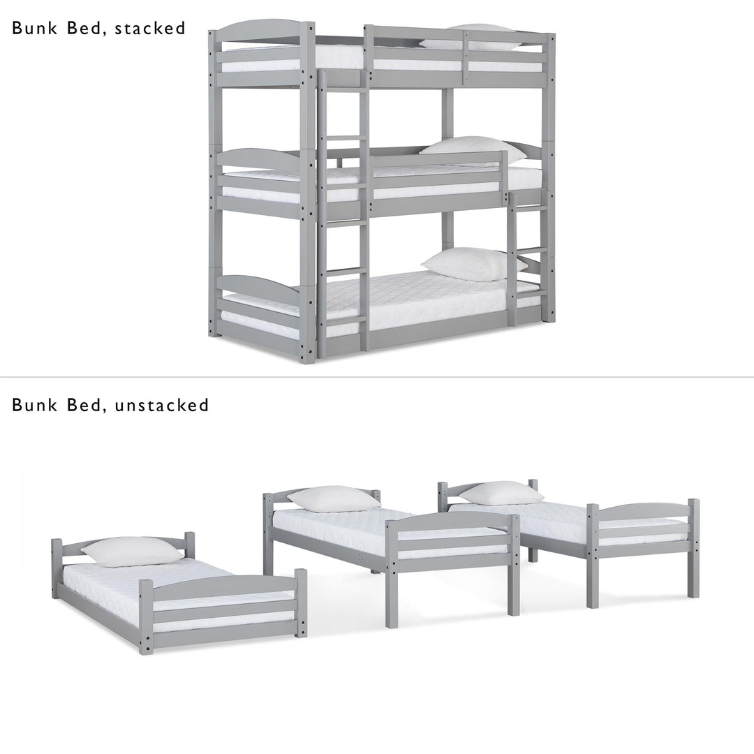 triple twin beds - Gray
