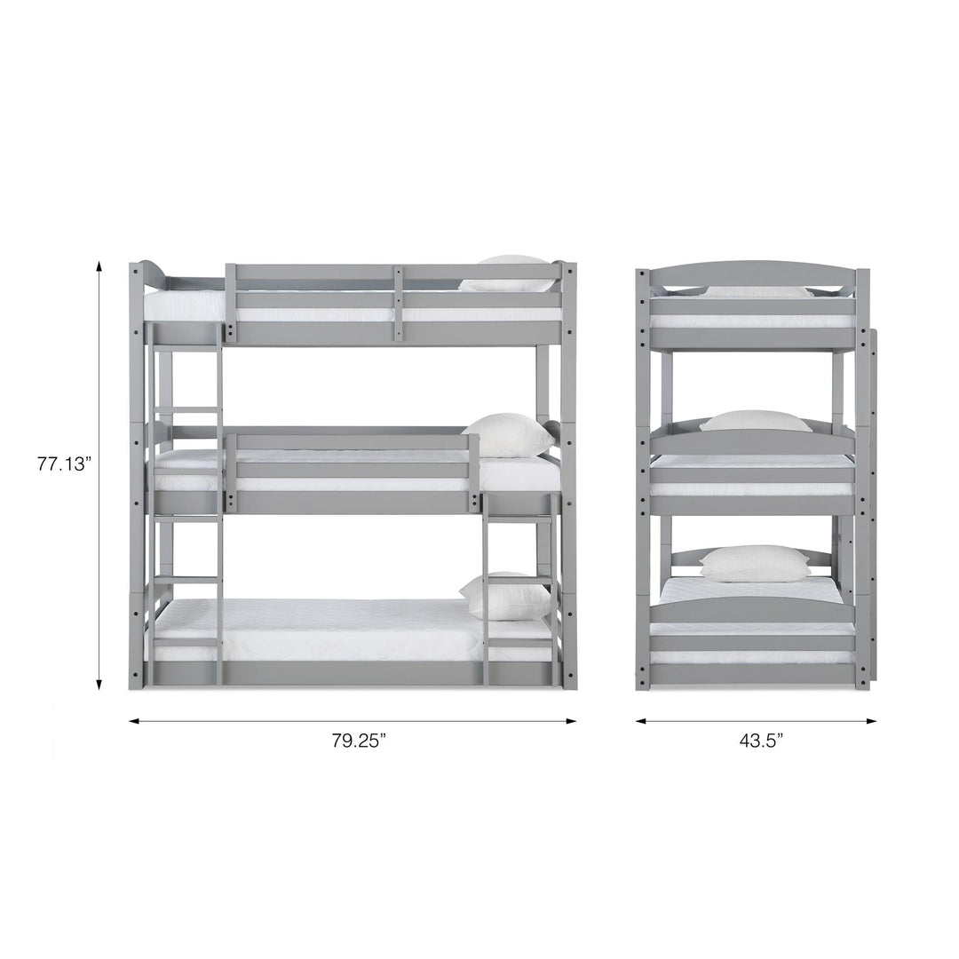 triple 3 bunk bed - Gray