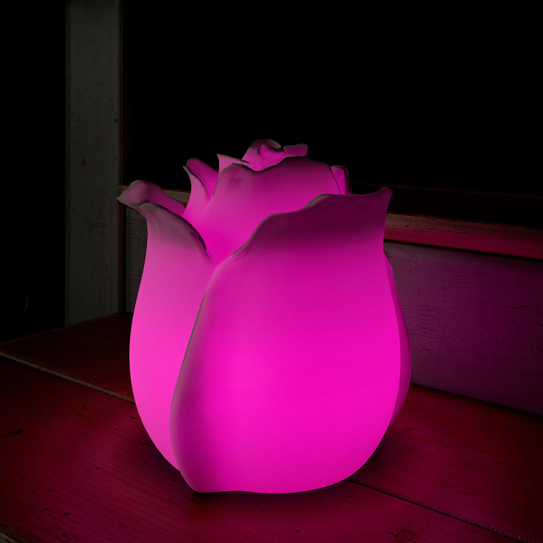 Remote controlled rose light sculpture -  White