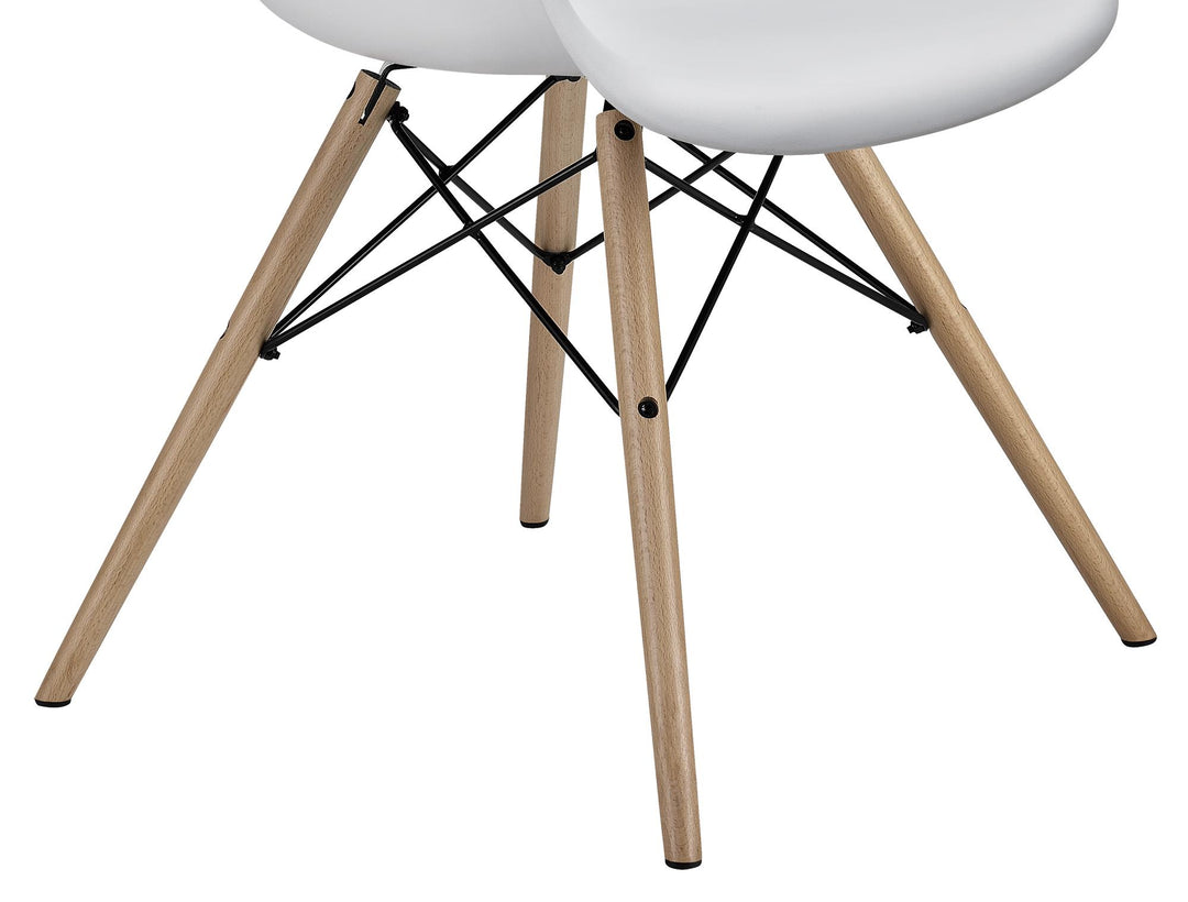 Classic wooden leg armchair -  White