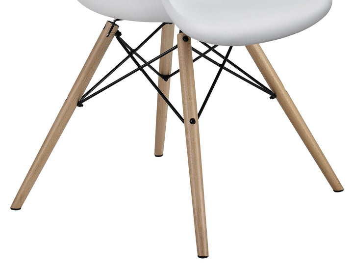 Classic wooden leg armchair -  White