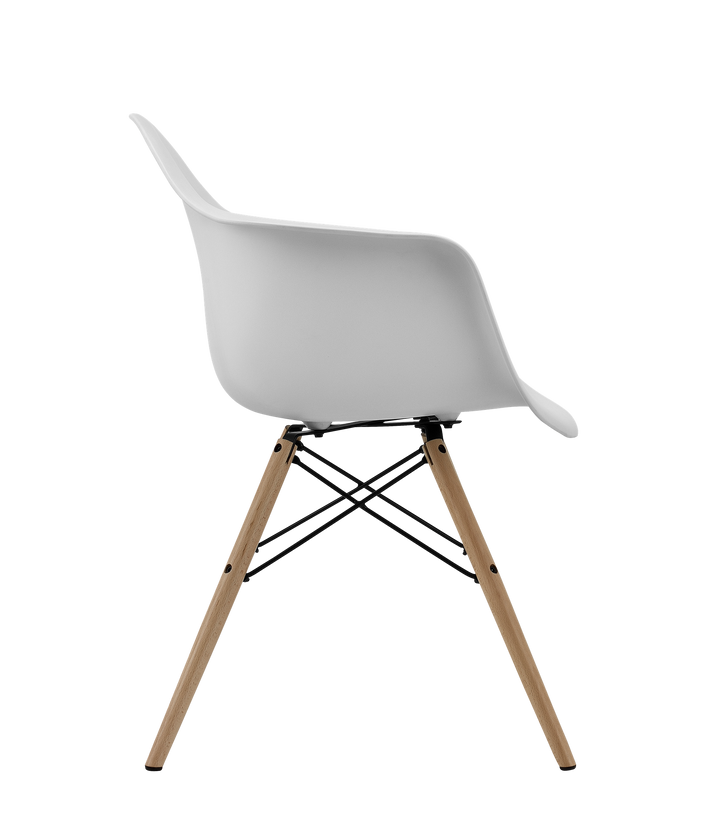 Stylish wooden legged armchair -  White