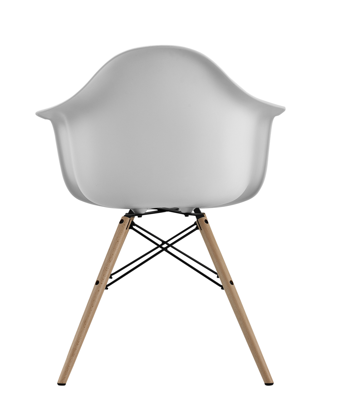 Molded chair with wooden legs -  White