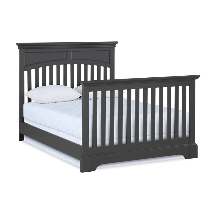 Fairhaven Full Size Wood Bed Rails to Convert Crib into a Bed - Slate Gray
