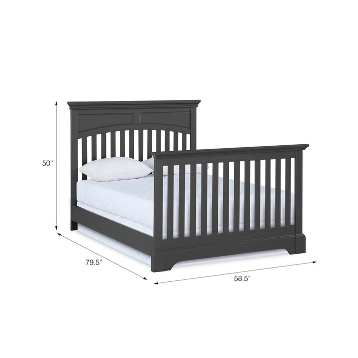 Fairhaven Full Size Wood Bed Rails to Convert Crib into a Bed - Slate Gray