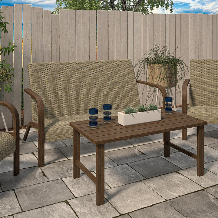 Patio Dining Set - Dark Brown