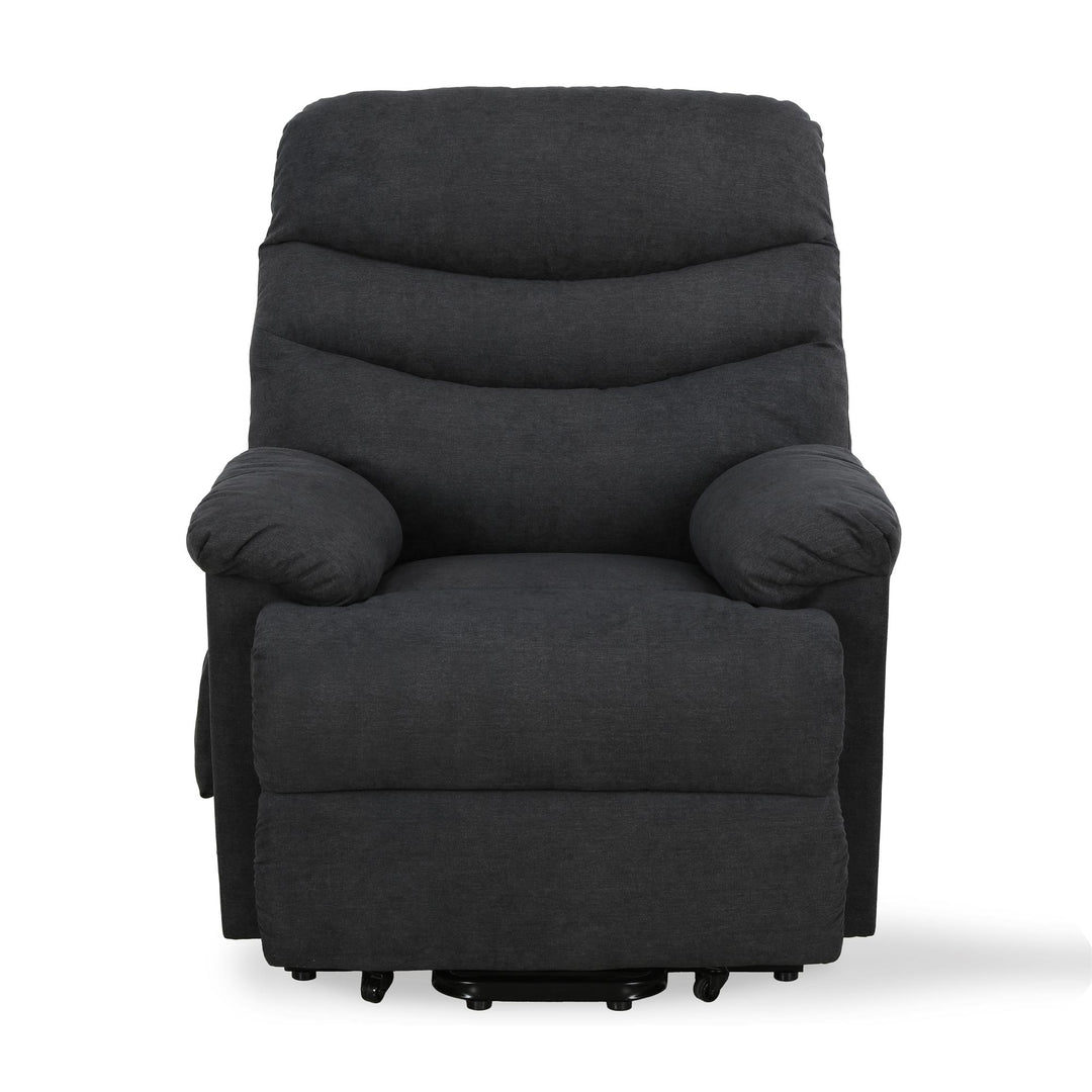 Sanders Upholstered Power Lift Recliner with Remote Control  -  Charcoal