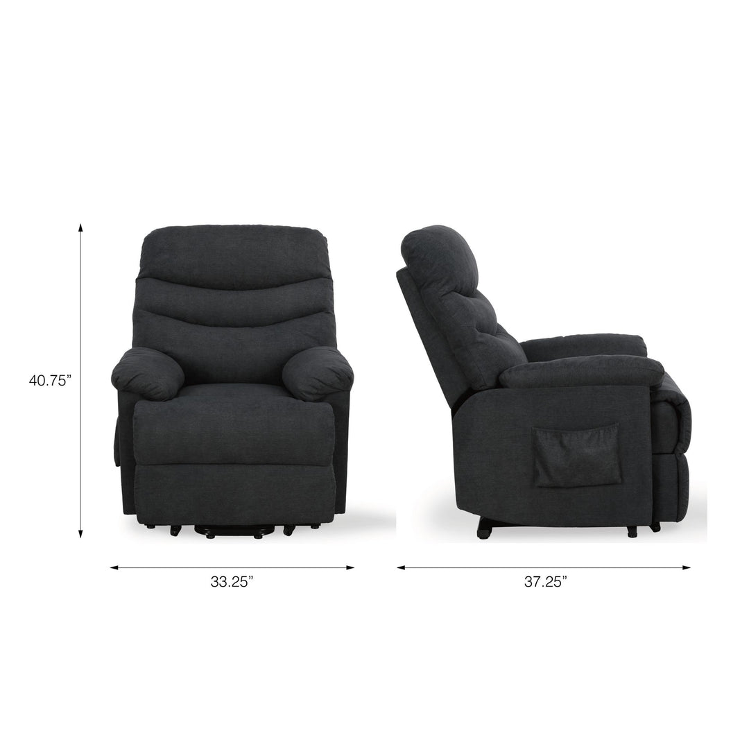 Best Upholstered Power Lift Recliner -  Charcoal