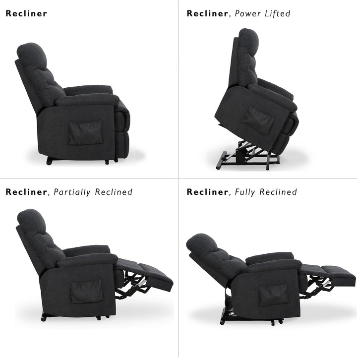 Remote Control Recliner for Elderly -  Charcoal