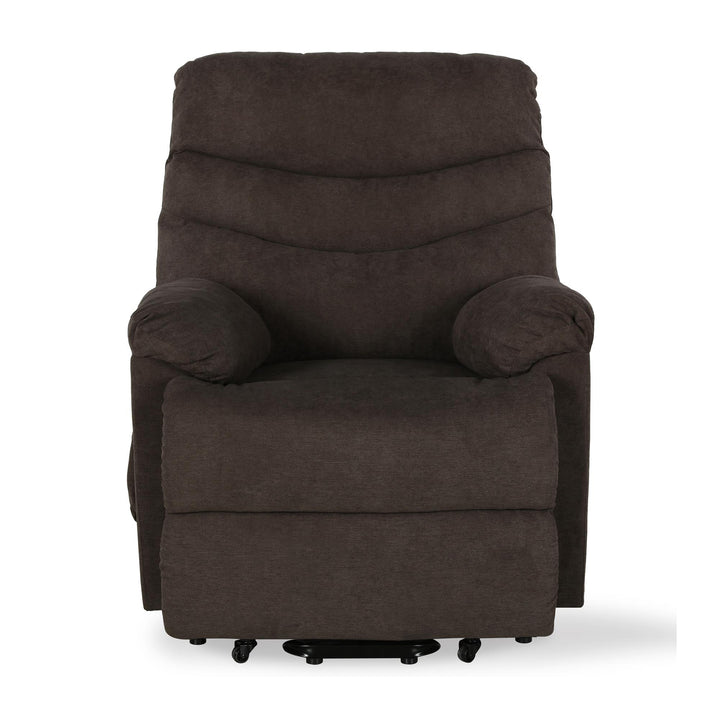Sanders Upholstered Power Lift Recliner with Remote Control  -  Brown