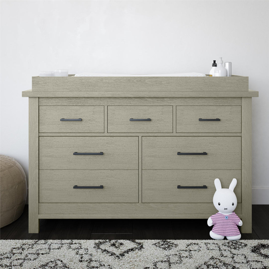 Canyon Farmhouse Dresser Topper with Multiple Divided Segments - Light Gray