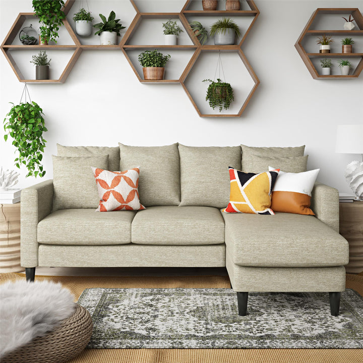 Forbin Couch with Throw Pillows -  Beige