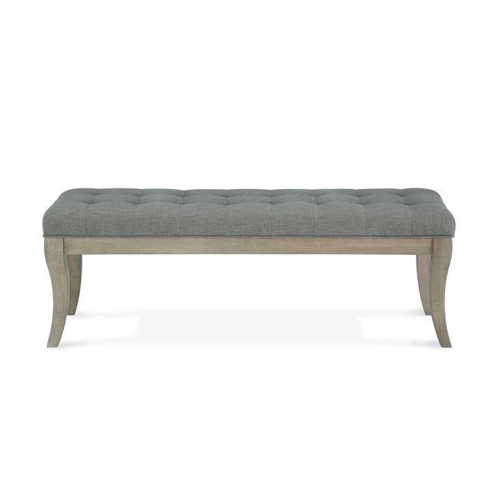 Theodore Rectangular Bench with Wood Frame and Upholstered Cushion Top  -  Taupe