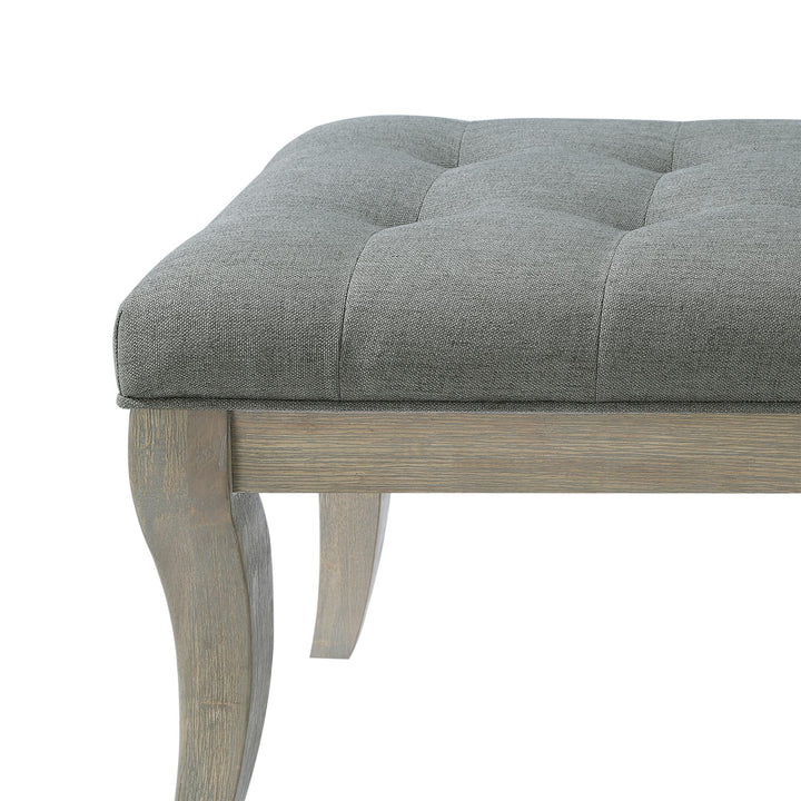 Modern rectangular bench with Theodore design -  Taupe