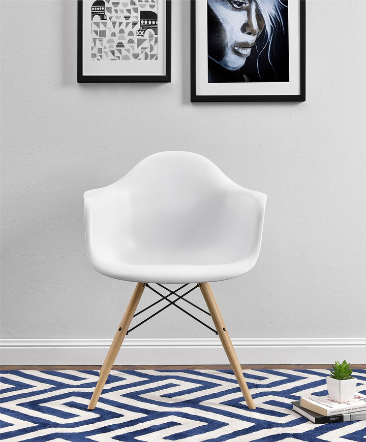 Mid-century modern armchair -  White