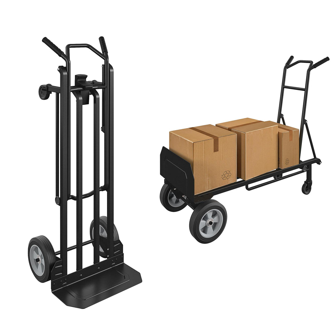 2 in 1 Steel Hand Truck with 800 lb Capacity -  Black / blue