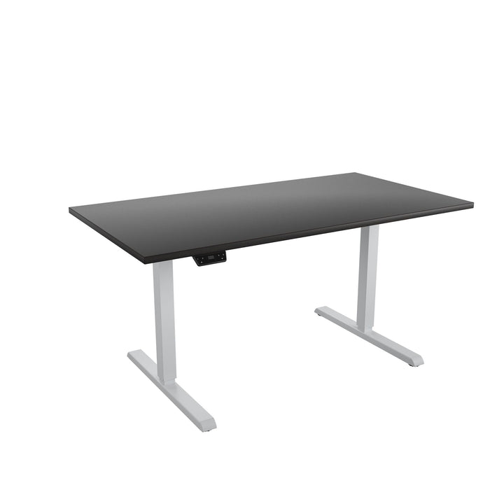 Sit and Stand 60 Inch Adjustable Height Pro-Desk with LED Control Panel  -  Espresso - 5’ Straight