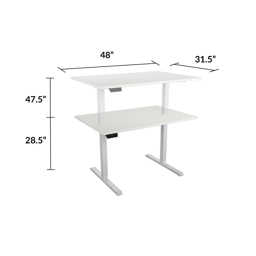 Modern standing desk with LED control for office -  Gray (Wood Grain) - 4’ Straight