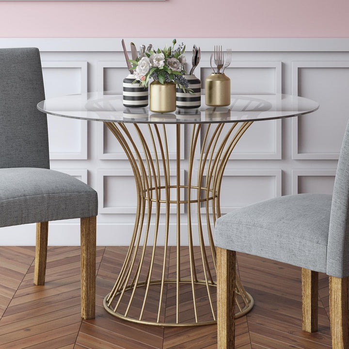 Buy Westwood glass top table -  Brass