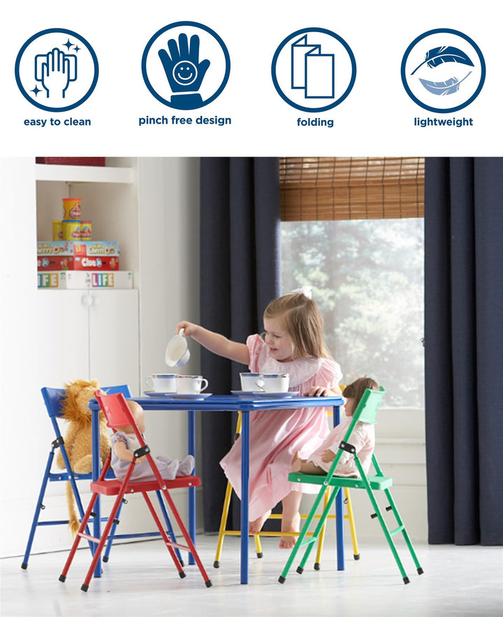 Stylish plastic kids chair set of 4 -  Blue 