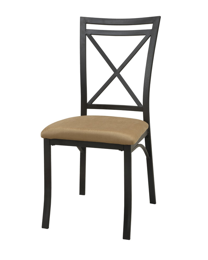 Dining Table Set 5 Piece with Faux Marble Top and Metal Frame -  Black Coffee