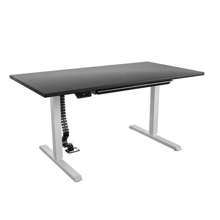 Professional Sit and Stand Adjustable Height Pro-Desk with Pull-Out Drawer - Espresso - 5’ Straight
