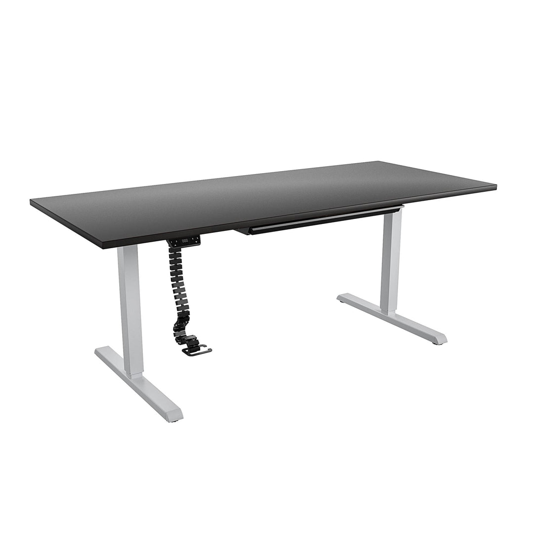 Professional Sit and Stand Adjustable Height Pro-Desk with Pull-Out Drawer - Espresso - 6’ Straight