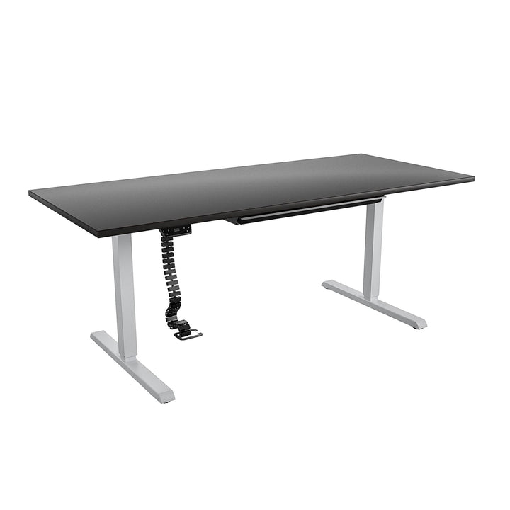 Professional Sit and Stand Adjustable Height Pro-Desk with Pull-Out Drawer - Espresso - 6’ Straight