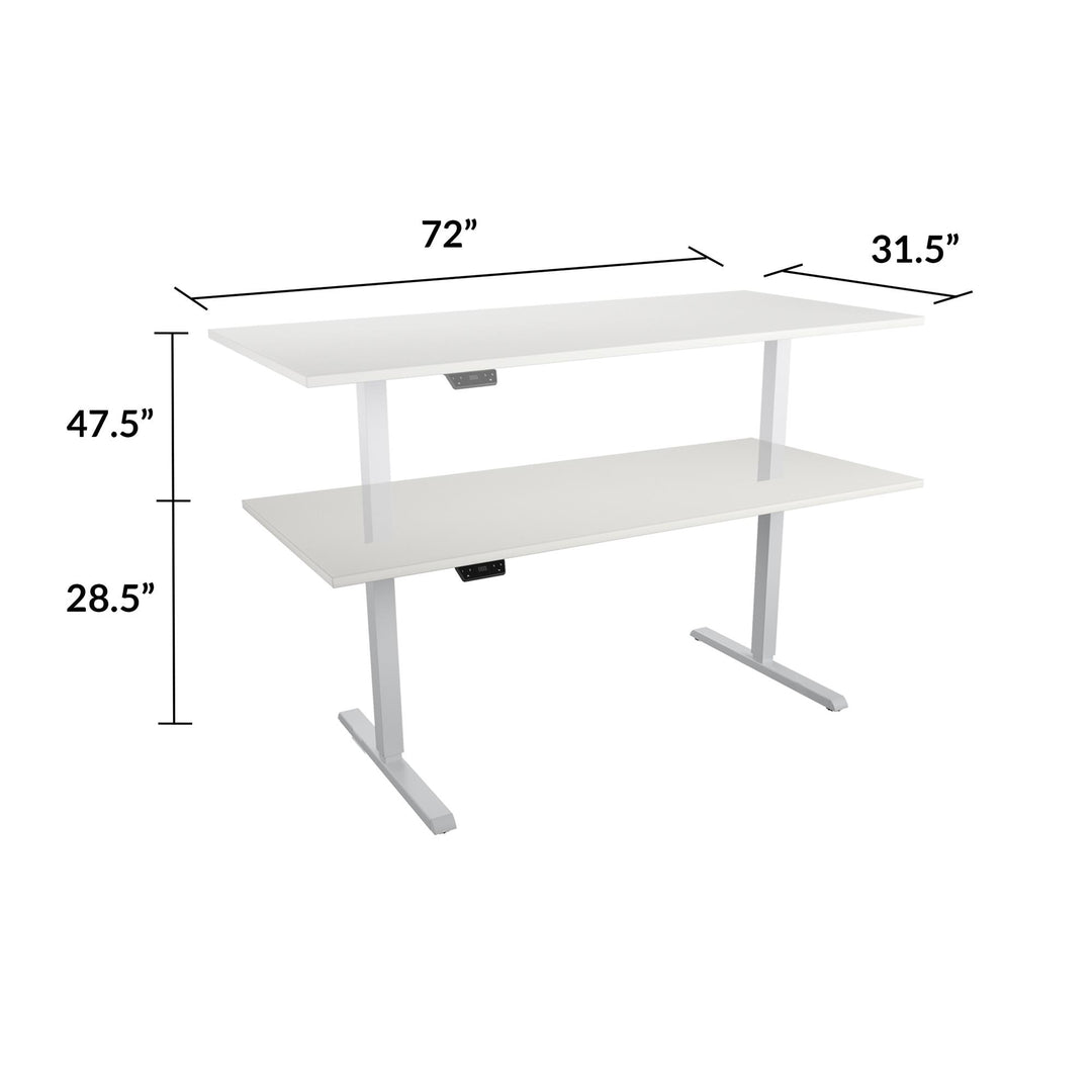 Professional Sit and Stand Adjustable Height Pro-Desk with Pull-Out Drawer - Espresso - 6’ Straight