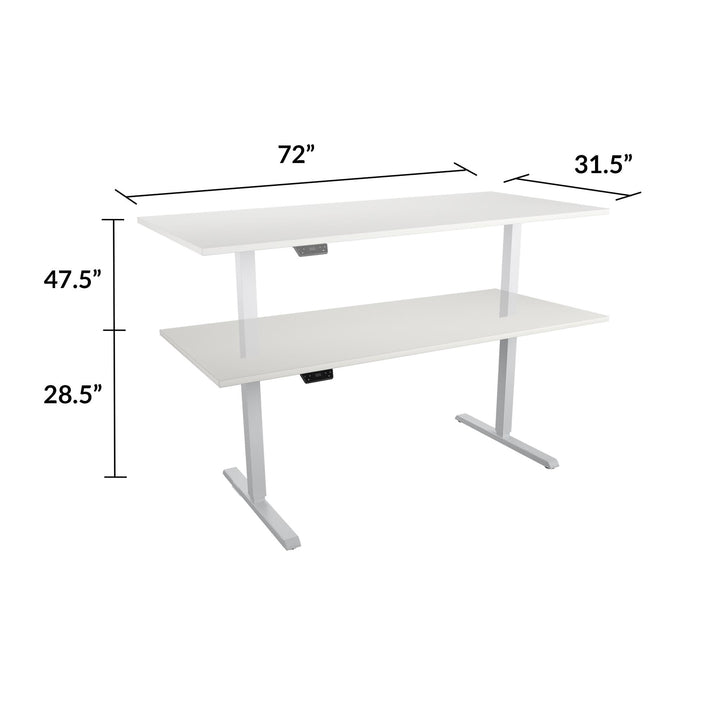 Professional Sit and Stand Adjustable Height Pro-Desk with Pull-Out Drawer - Espresso - 6’ Straight