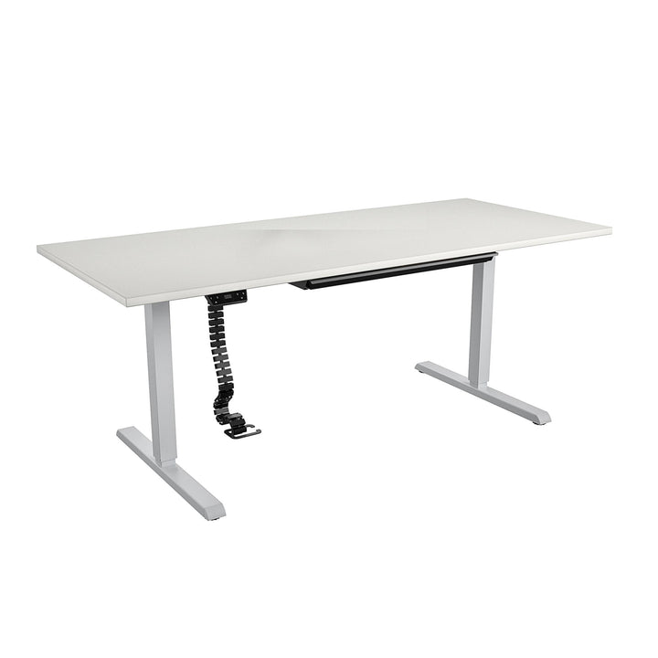 Professional Sit and Stand Adjustable Height Pro-Desk with Pull-Out Drawer - White - 6’ Straight