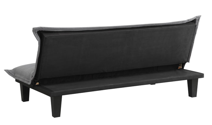 Lodge Microfiber Upholstered Futon with Extra-Padded Seats - Dark Gray
