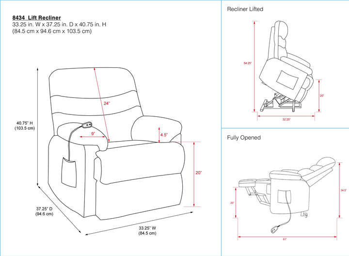 Sanders Upholstered Recliner Chair -  Brown