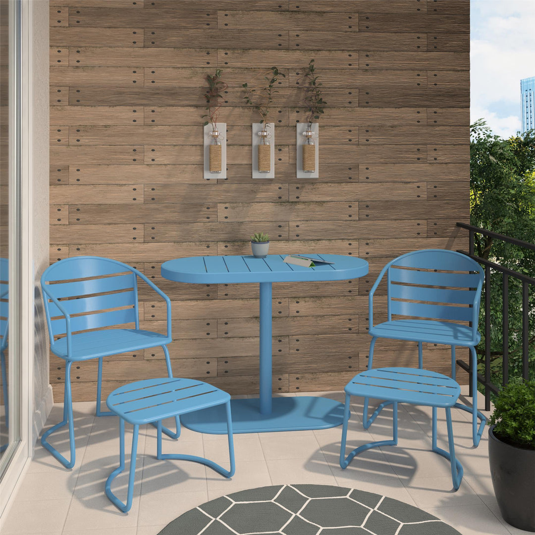 Top brands offering 5 piece patio dining sets with ottomans -  Turquoise
