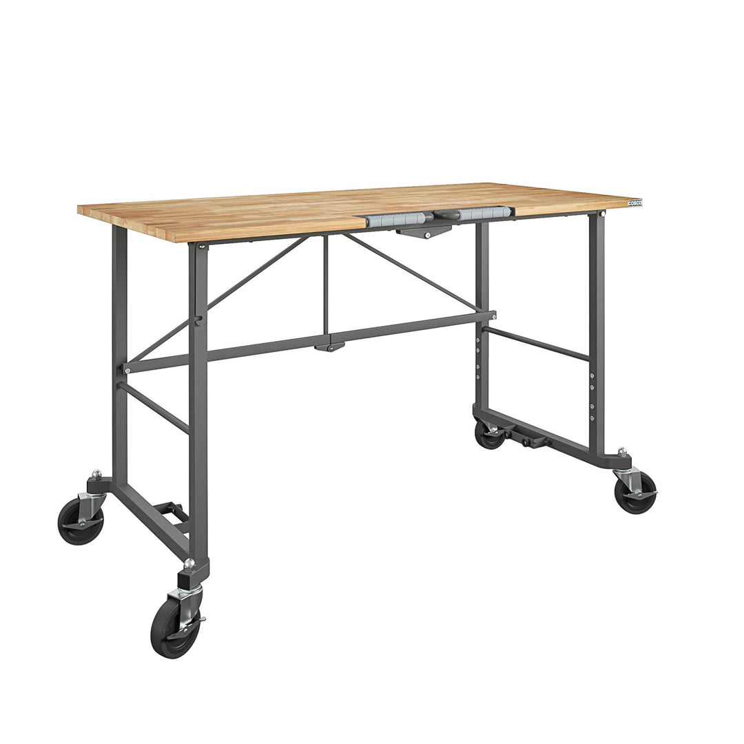 Smartfold Portable Folding Workbench with Hardwood Top and 400 lb Weight Capacity  -  Heath Pine