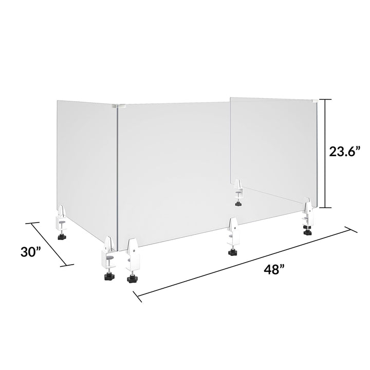 Antiviral Safety Screen Guard 48 Inch Clear Plexiglass - Natural - 1-Pack