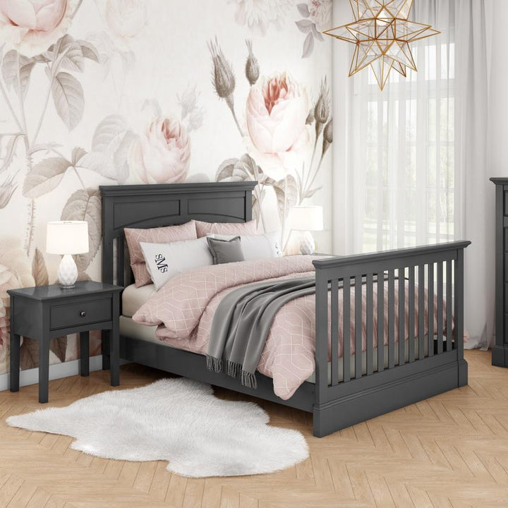 Fairhaven Full Size Wood Bed Rails to Convert Crib into a Bed - Slate Gray