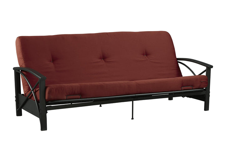 Caden 6 Inch Full Size Poly Filled Futon Mattress - Ruby Red - Full