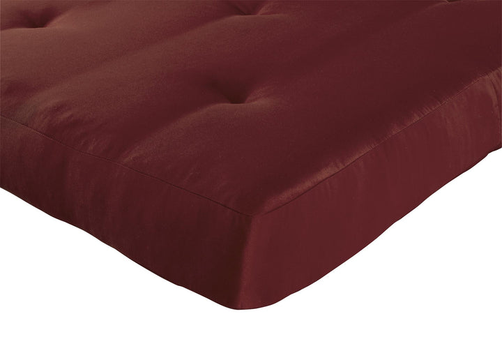Caden 6 Inch Full Size Poly Filled Futon Mattress - Ruby Red - Full