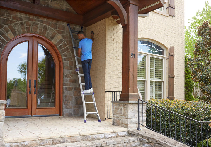 14 ft Ladder with Articulating Multiple Heights -  Silver