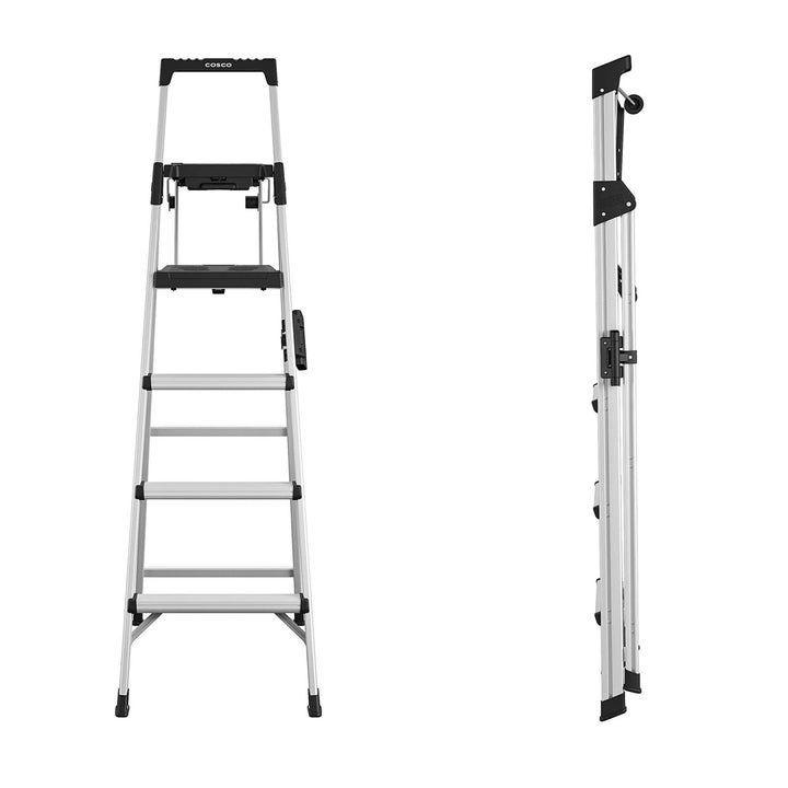 Signature Series Lightweight Aluminum Ladder -  Aluminum/Black  -  3 Step 