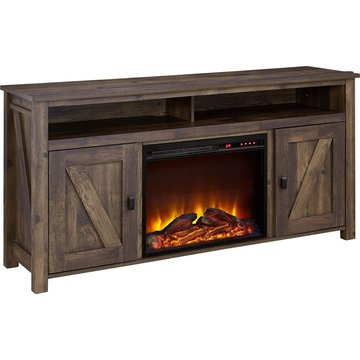 Farmington Electric Fireplace TV Console for TVs up to 60 Inch  -  Rustic