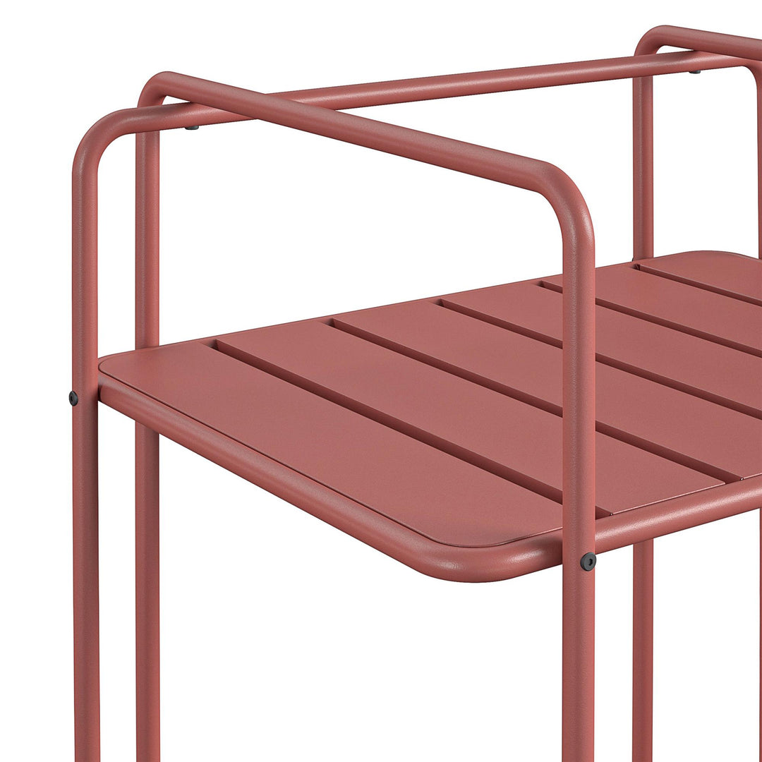 serving cart with wheels - Red