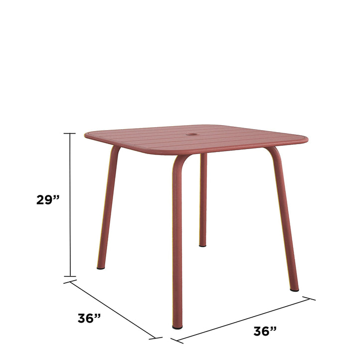 poolside dining chairs with table - Red