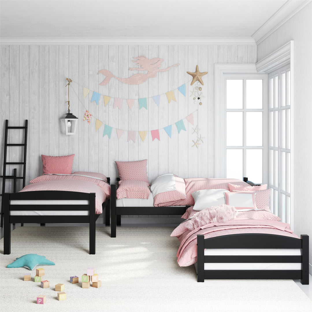 3 twin bunk beds - Black