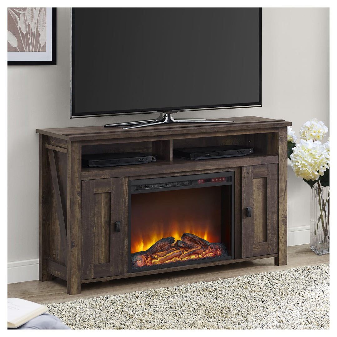 Electric Fireplace TV Console for 50 Inch TV -  Rustic